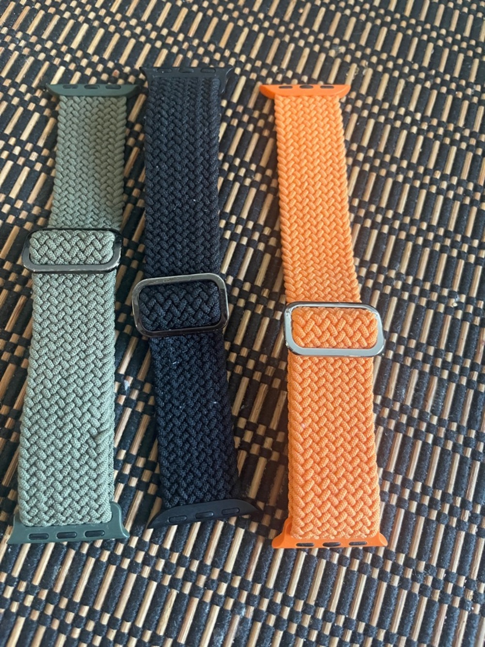 Braided Nylon Watch Band Strap for Men - Olive, Black & Orange